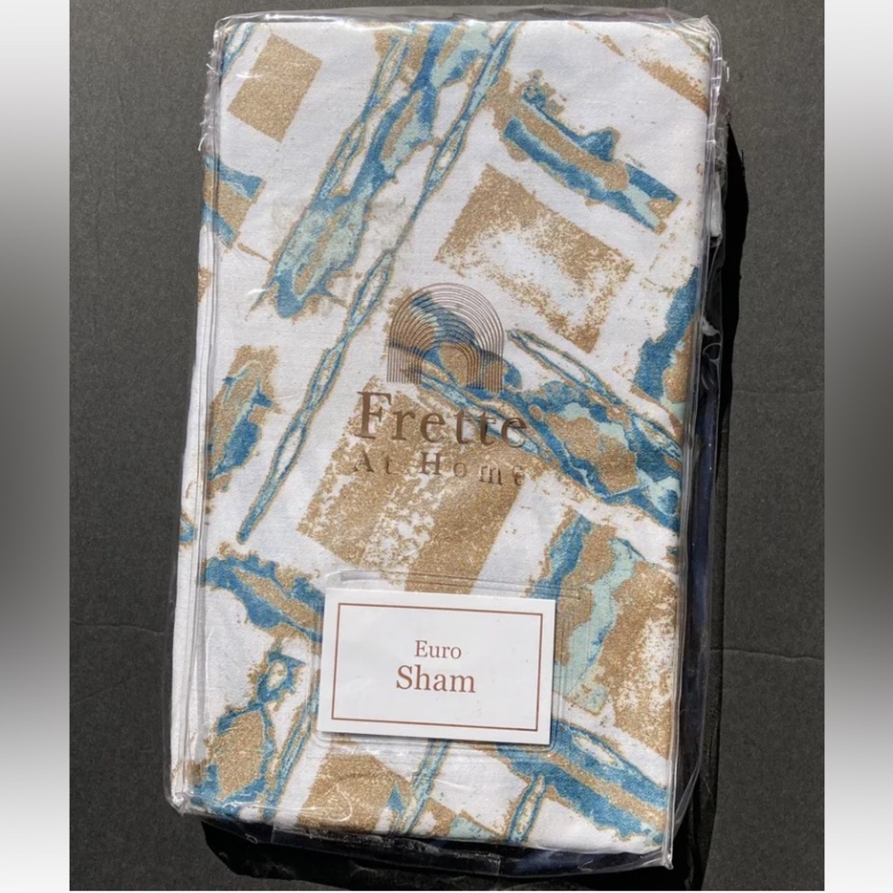 Frette At Home Euro Sham Malachite 26” x 26” Made In Portugal 1 Cotton Sham New